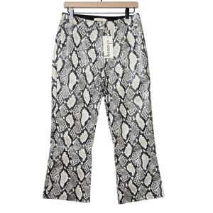 Choosy Elizabeth Snake Print Faux Leather Cropped Pants Womens Size 8